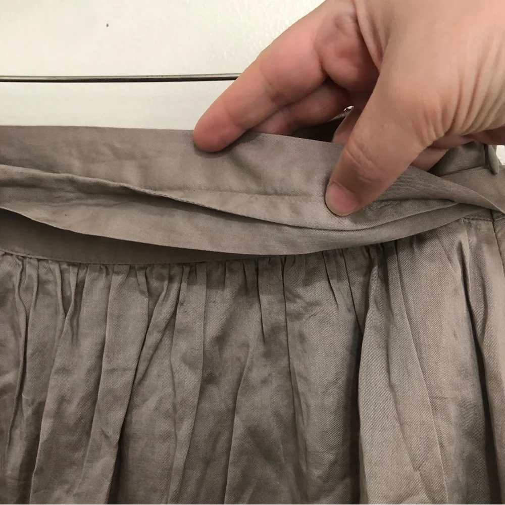 J. Crew beige cotton waist bow tie full tea length skirt - Picture 4 of 12